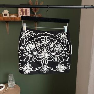 Forever 21 Black and White Embellished Mini Skirt small